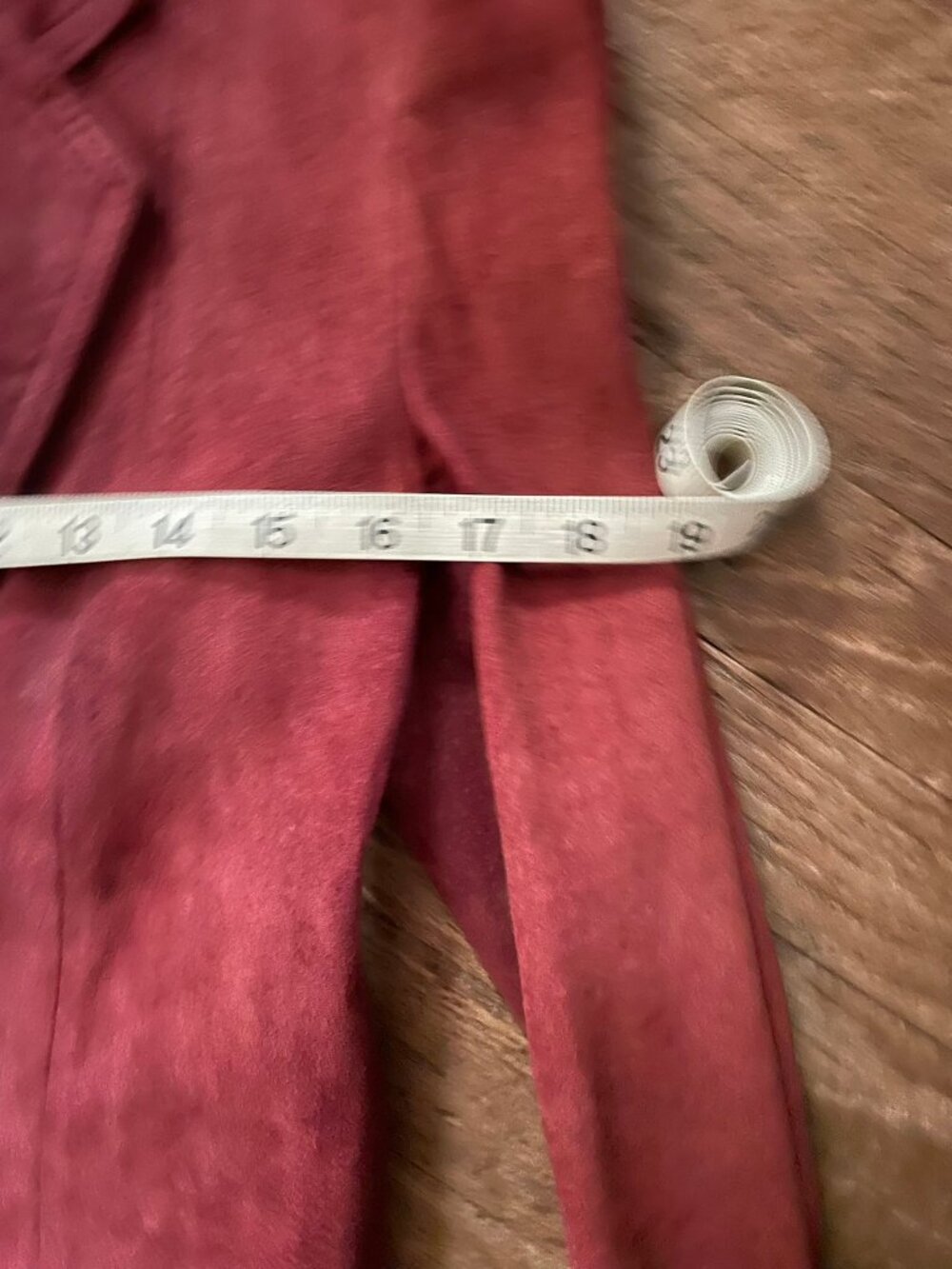 Dark Red Real Suede Leather Blazer Jacket - Picture 12 of 16